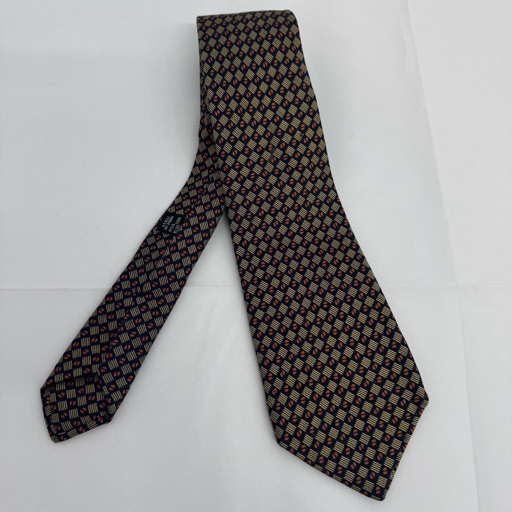 KITON Men's Silk Necktie ITALY Luxury Geometric